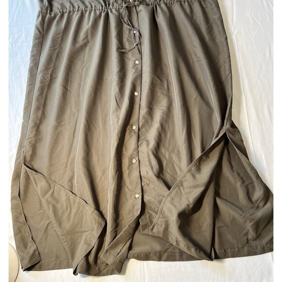 Old Navy Size XXLT Utility Midi Dress Green Button Front Drawstring Waist - Picture 7 of 9